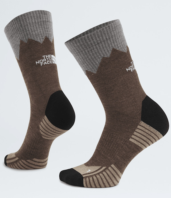 The North Face Mountain Hiking Crew Socks (Size: Medium): Smokey Brown/Mushroom Grey | The North Face (US)
