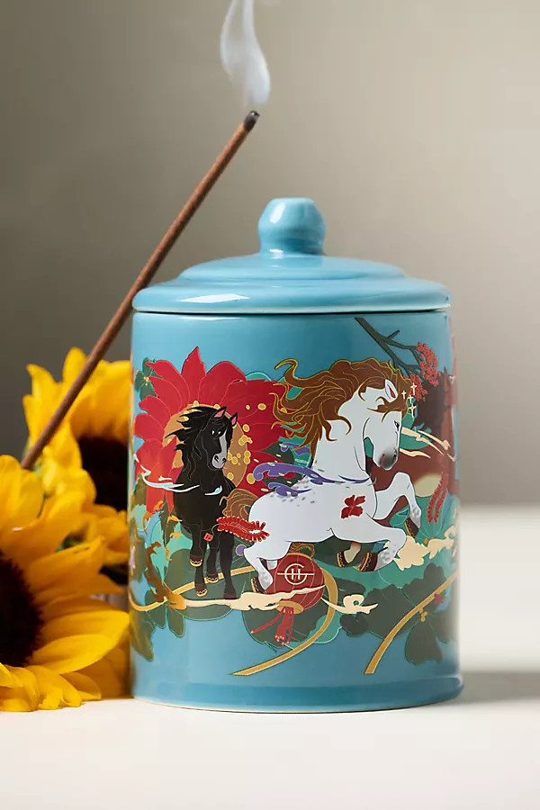 Glasshouse Fragrances Woody Freedom of the Horse Ceramic Candle | Anthropologie (US)