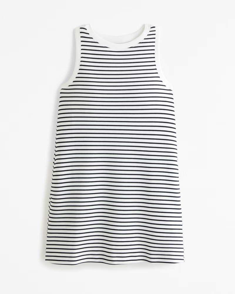 Abercrombie & Fitch Women's YPB neoKNIT Unlined Mini Dress in White And Black Stripes - Size XL | Abercrombie & Fitch (US)