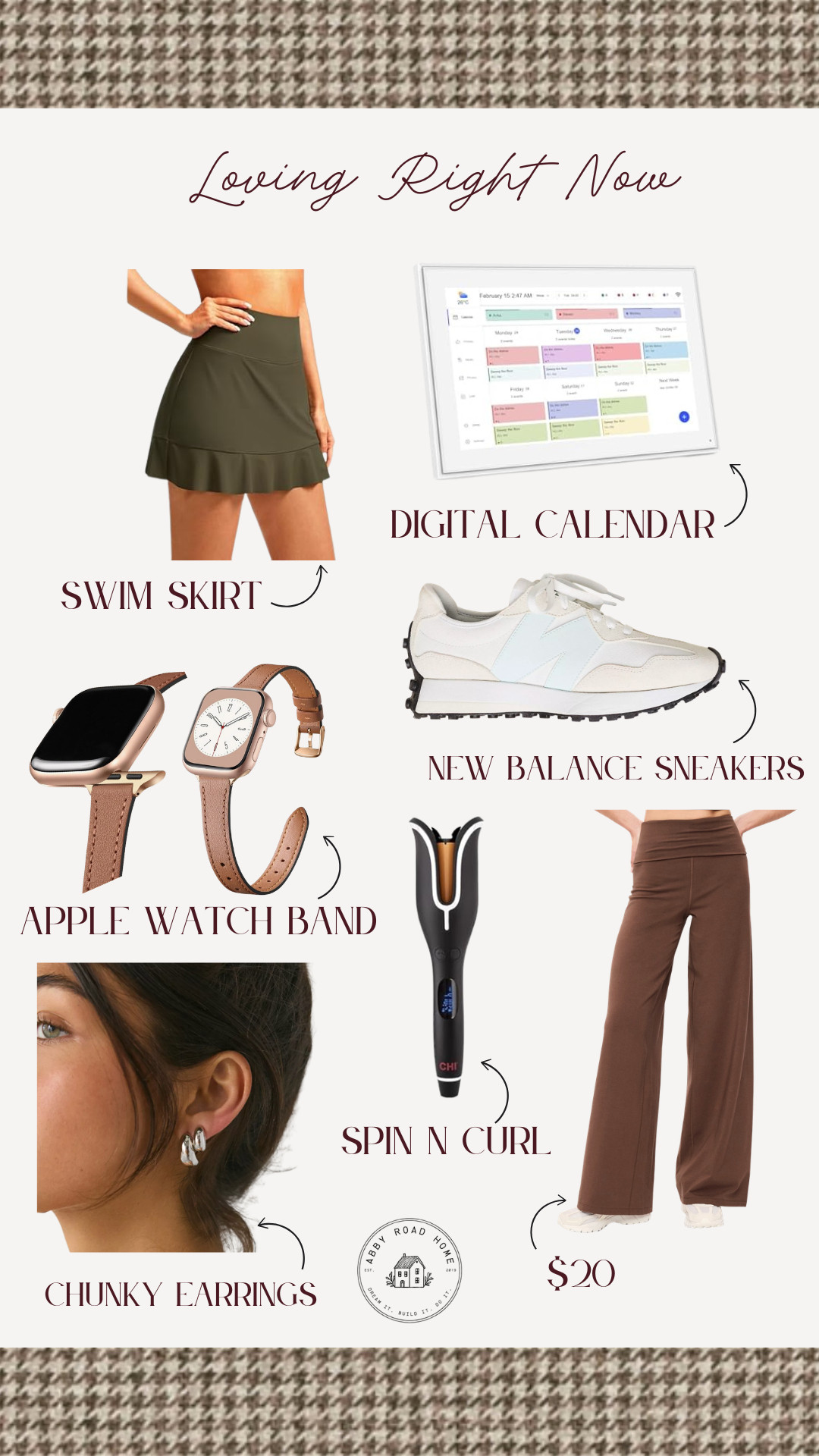 Current favorites that are making everyday life a little easier 🤎

From the swim skirt I keep reaching for to comfortable New Balance sneakers, a chic Apple Watch band, cozy wide leg lounge pants, chunky earrings, and the hair tool that gives effortless curls, these are the products I genuinely use and love. Bonus points for a digital calendar that helps keep everything organized.

Shop all of my recent favorites in one place and save this post for later.

#LTKHome #LTKStyle #LTKFinds #LTKFitness #EverydayEssentials #AmazonFinds #NewBalance #AppleWatchAccessories #SwimStyle #CasualStyle #HairTools #NeutralStyle #LifestyleFavorites #CozyStyle #DailyFavorites 

 