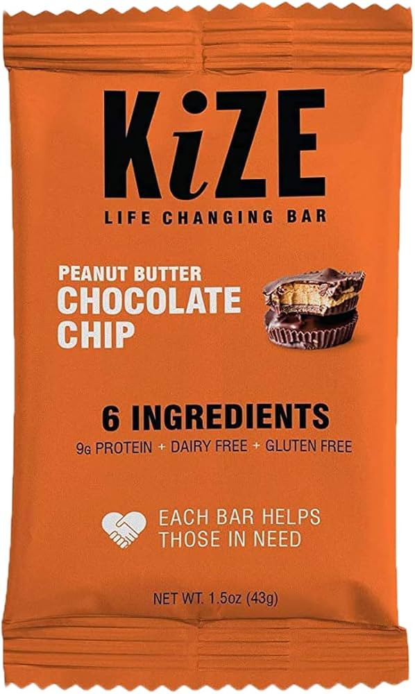KIZE Peanut Butter Chocolate Chip Energy Bar 10 Count, 1.5 OZ | Amazon (US)