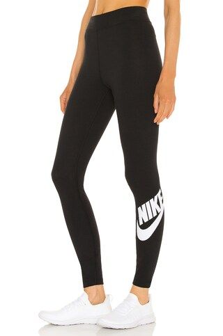 Nike Essential Futura Legging in Black & White from Revolve.com | Revolve Clothing (Global)