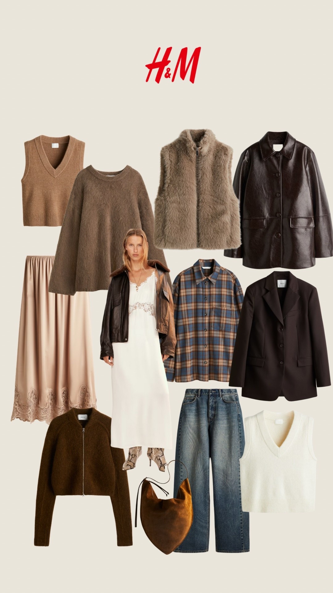 H&M new in Autumn / Winter collection 🍂 

Autumn, Winter outfits, suede, brown blazer, barrel jeans, gilet, knit vest, satin skirt, lace skirt, 

#LTKautumn #LTKeurope #LTKuk