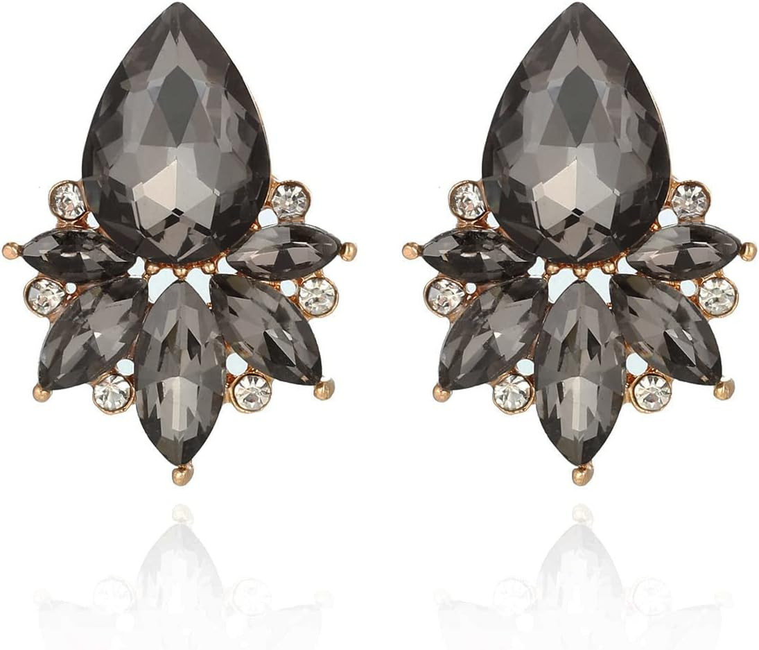 Vintage Rhinestone Earrings Fancy Crystal Cluster Drop Earrings Art Deco Earrings for Women | Amazon (US)