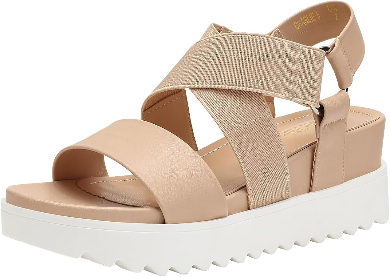DREAM PAIRS Women’s Open Toe Ankle Strap Platform Wedge Sandals | Amazon (US)