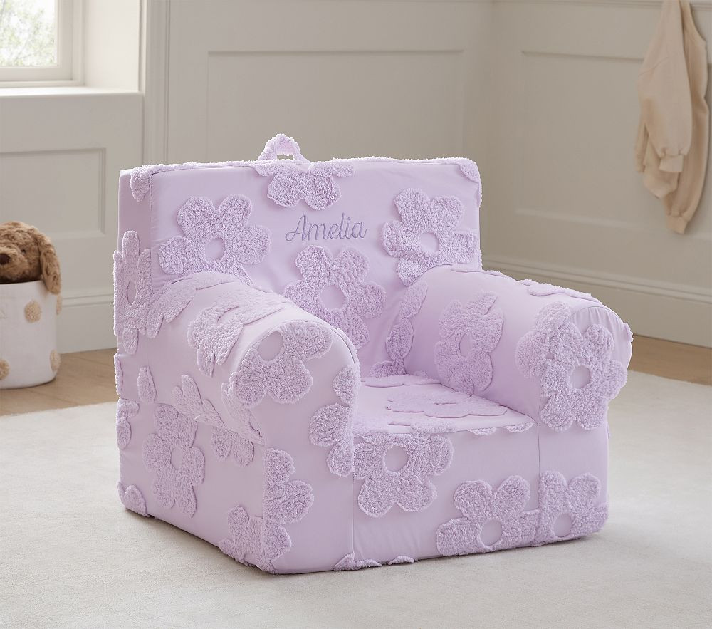 Kids Anywhere Chair®, Lilac Clipped Jacquard Daisy | Pottery Barn Kids