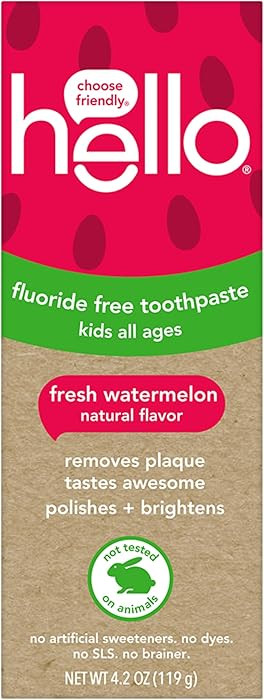hello Fresh Watermelon Fluoride Free Kids Toothpaste, 4.2 Oz Tube | Amazon (US)