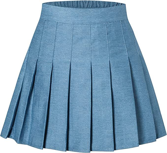 SANGTREE Girls Women's Pleated Skirt, Elastic Waist Uniform Skirt, 2 Years - US 4XL | Amazon (US)