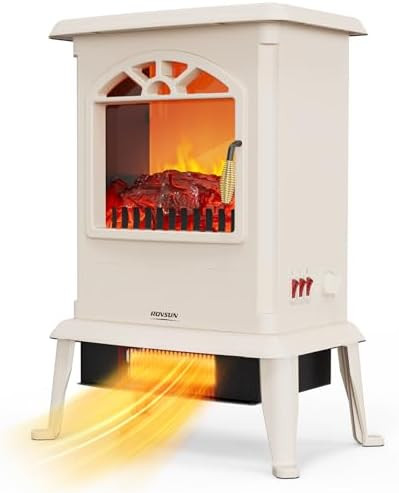 ROVSUN 1500W Electric Fireplace Stove Space Heater, 22.4''H Portable Freestanding with Knob Contr... | Amazon (US)