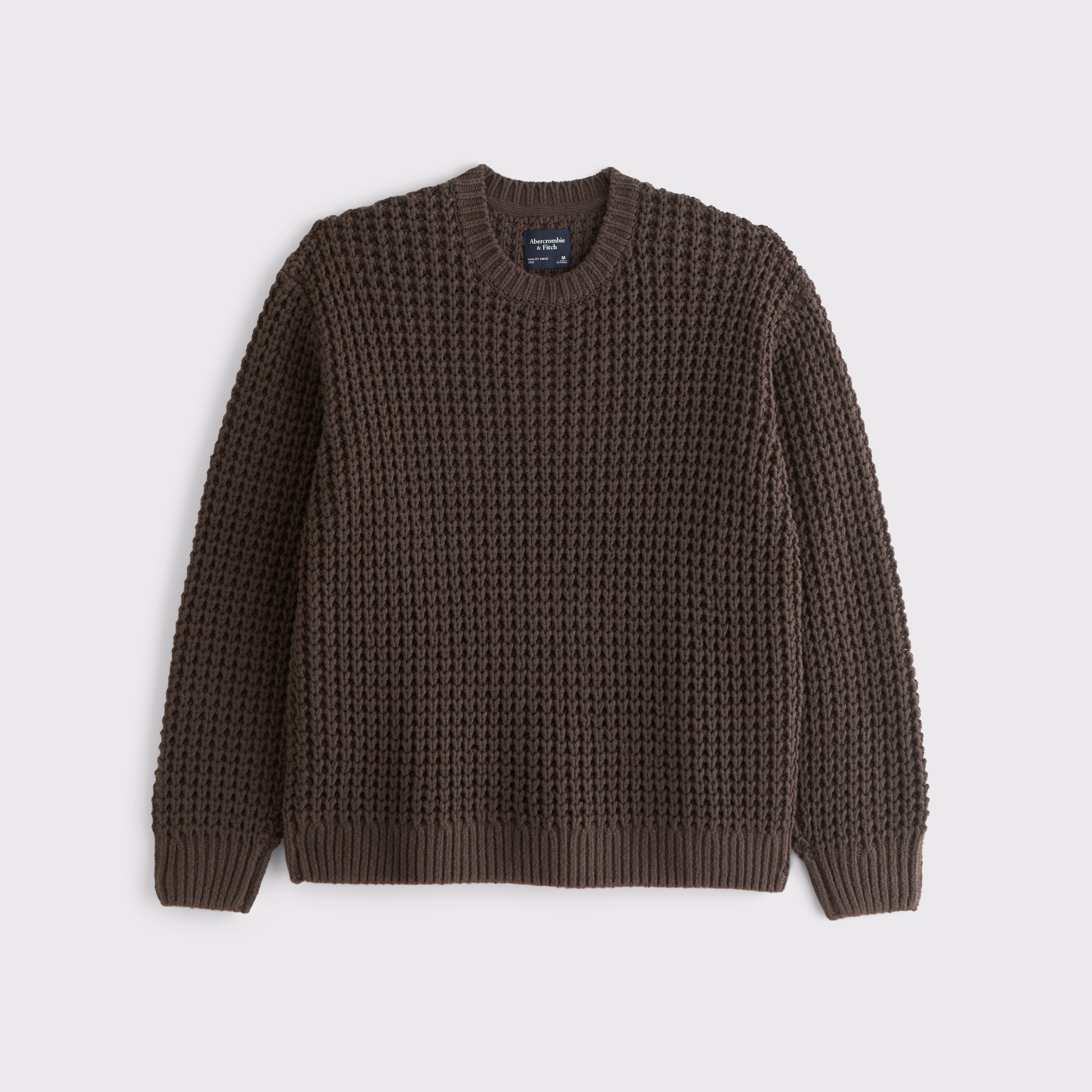 Chunky Waffle Crew Sweater | Abercrombie & Fitch (US)