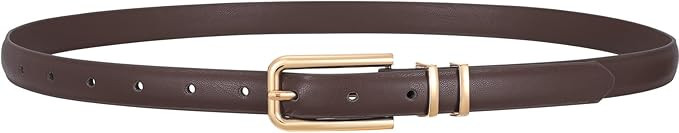 VONMELLI Women Skinny Leather Belt Thin Waist Belt for Women Jeans Dress Fashion Ladies Belt with... | Amazon (US)