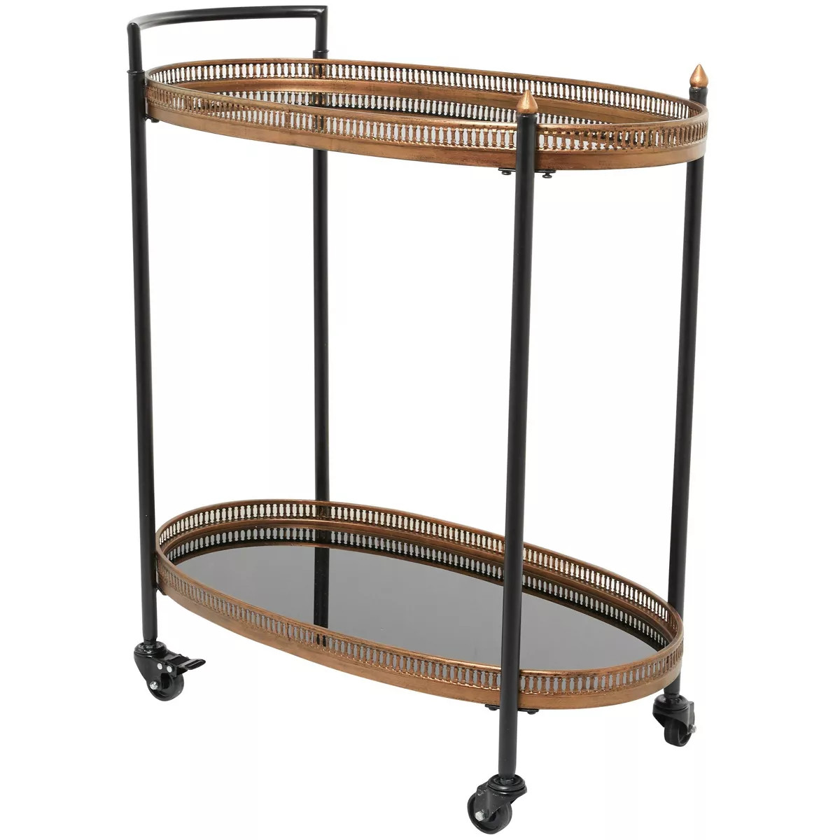 Modern Traditional Metal and Glass Bar Cart Brass - Olivia & May | Target