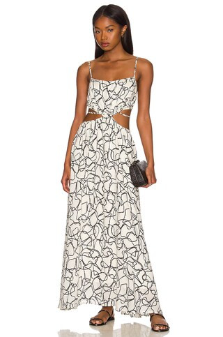 ASTR the Label Sanger Dress in White Black Sketch from Revolve.com | Revolve Clothing (Global)