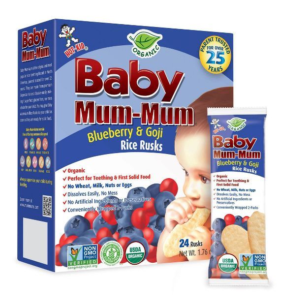 Baby Mum Mum Rice Rusks Blueberry & Goji -1.76oz | Target