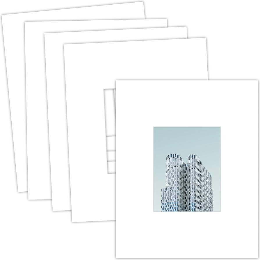 MBC Mat Board Center, 5 Pack 16x20 for 8x10 White Picture Mats Frame Mattes, Bevel Cut, Acid Free... | Amazon (US)
