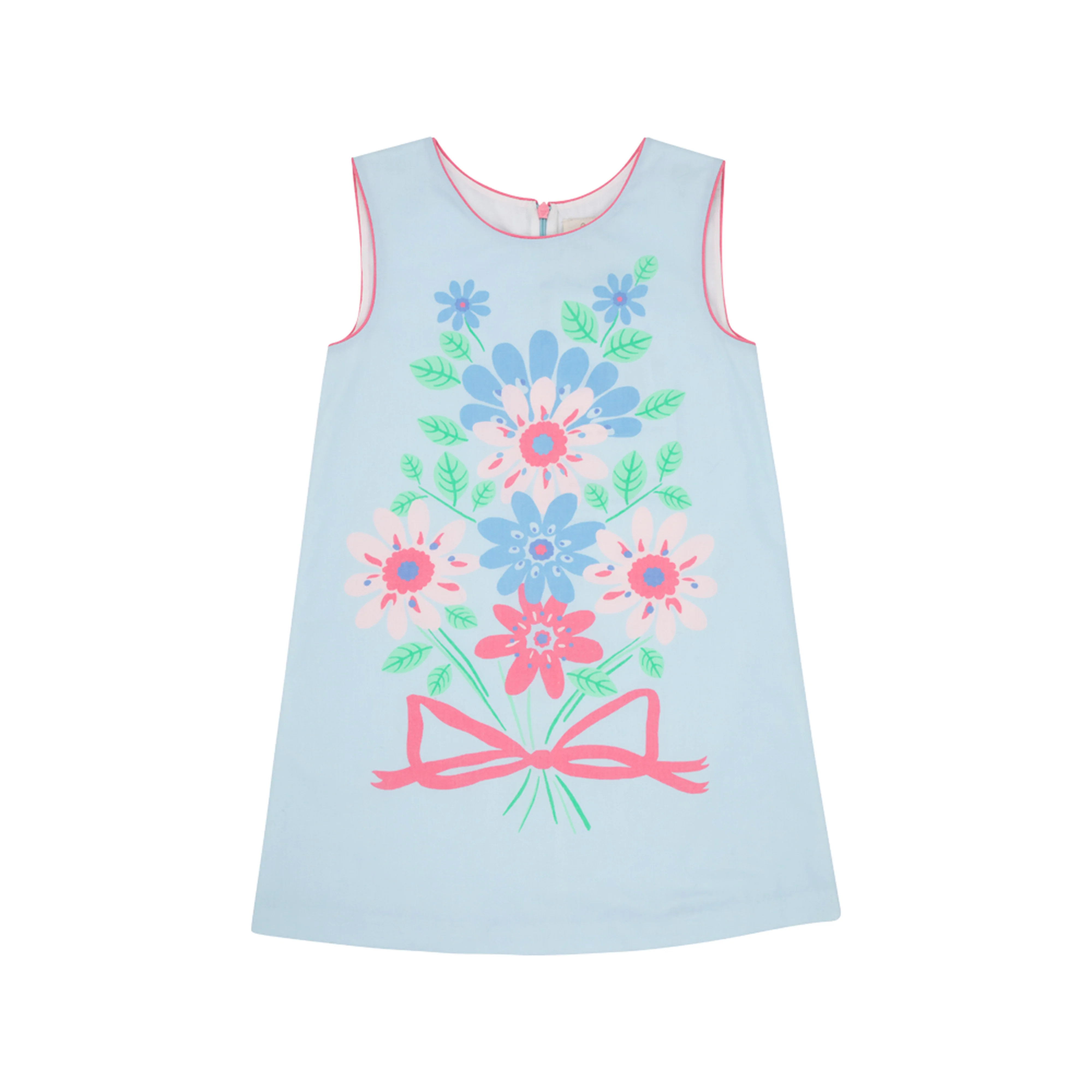 Anne Charlotte Shift Dress - Buckhead Blue with Engineered Bouquet & Hamptons Hot Pink | The Beaufort Bonnet Company