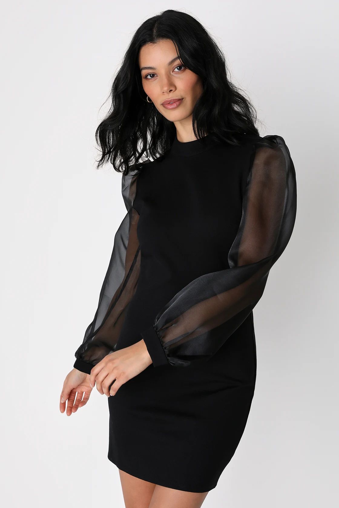 Seeking Sophistication Black Backless Balloon Sleeve Mini Dress | Lulus (US)