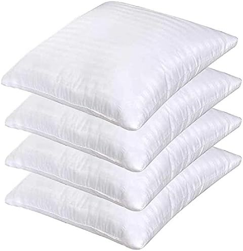 Throw Pillows 18x18 Set of 4 200TC Cotton Sateen Stripe Bedding Pillows Insert Cushions Bed & Cou... | Amazon (US)