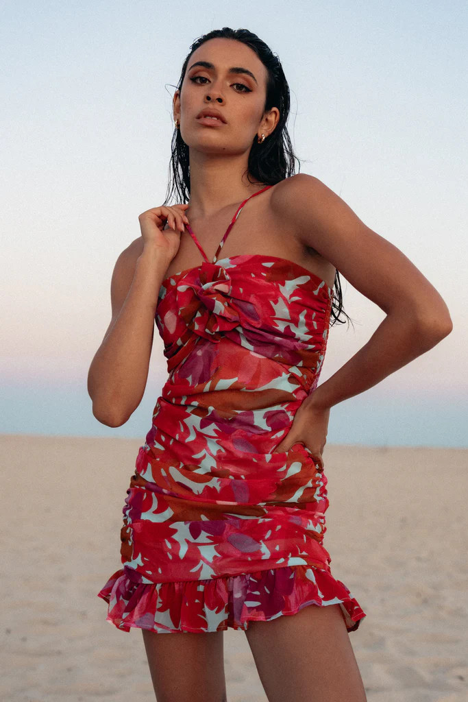 Zuri Rosette Mini Dress - Pink Azalea | Petal & Pup (US)