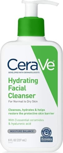 CeraVe Hydrating Cleanser with Hyaluronic Acid, Face Wash for Dry Skin,8oz | Amazon (US)