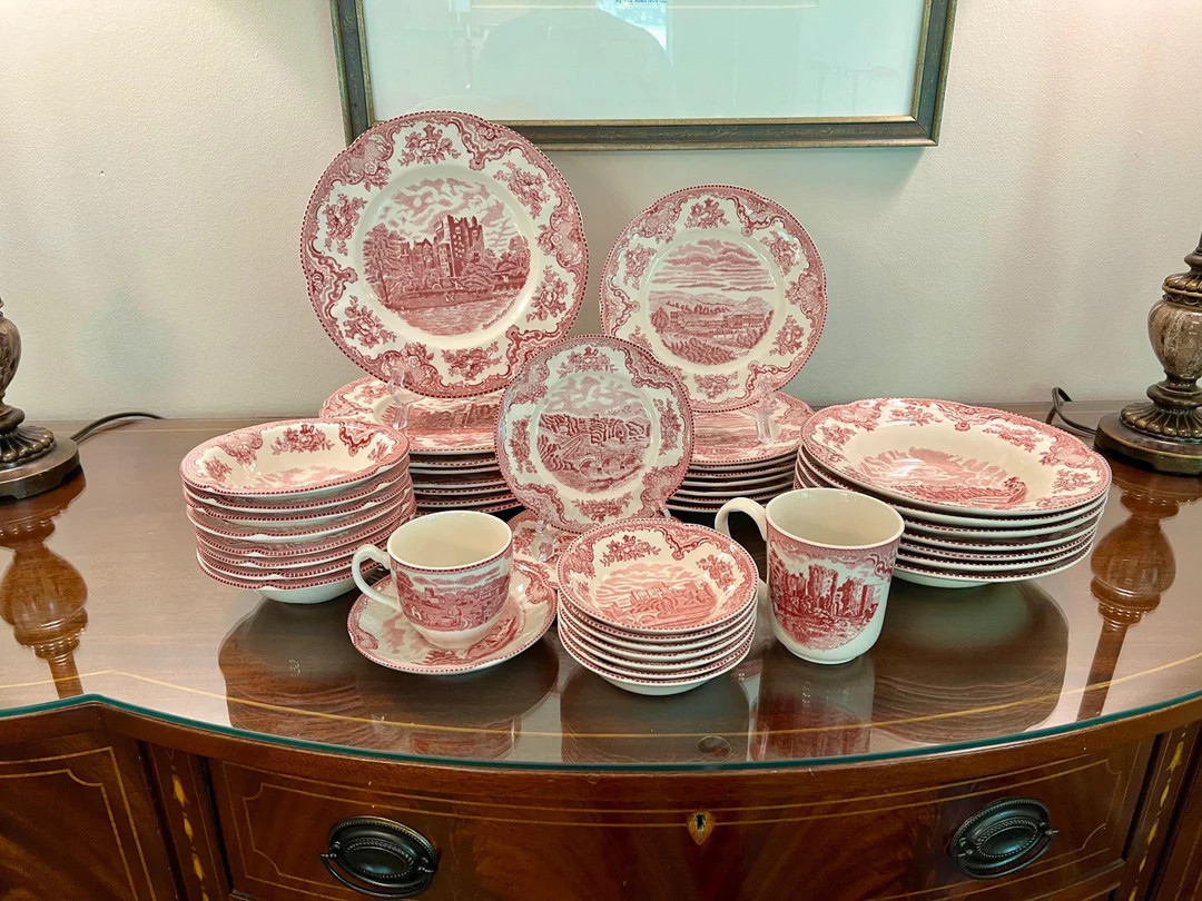 Old Britain Castles Pink by Johnson Brothers / Plates / Bowls / Cups / Vintage Dinnerware / Vinta... | Etsy (US)