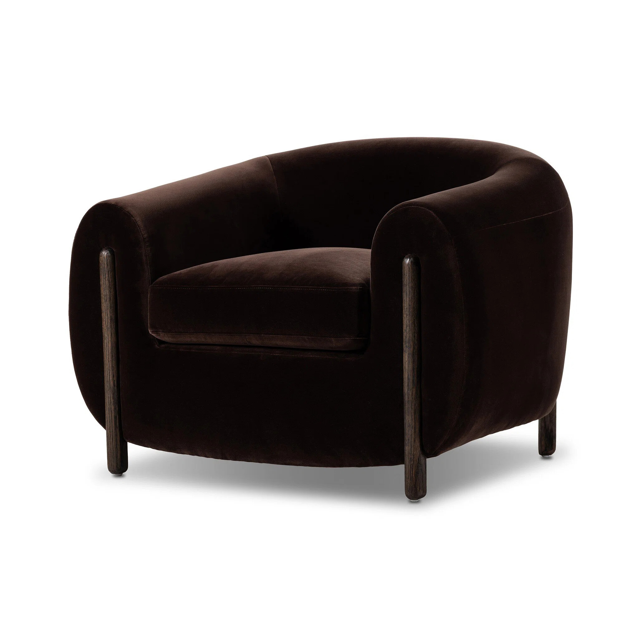 Bruno 38" W Genuine Leather Barrel Chair | Wayfair North America