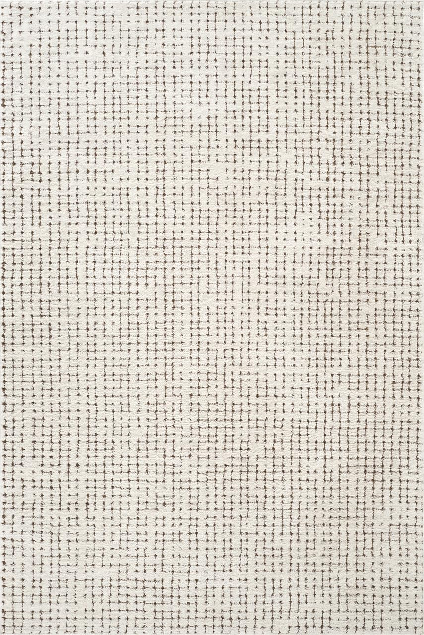 Abani Cream/Brown Area Rug – 4' x 6' – Oliver Collection – Crosshatch Pattern – Non-Shedd... | Amazon (US)