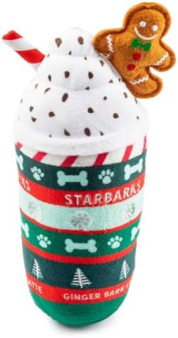 Haute Diggity Dog Starbarks Ginger Bark Latte, Plush Holiday Christmas Dog Toys with Interactive ... | Amazon (US)