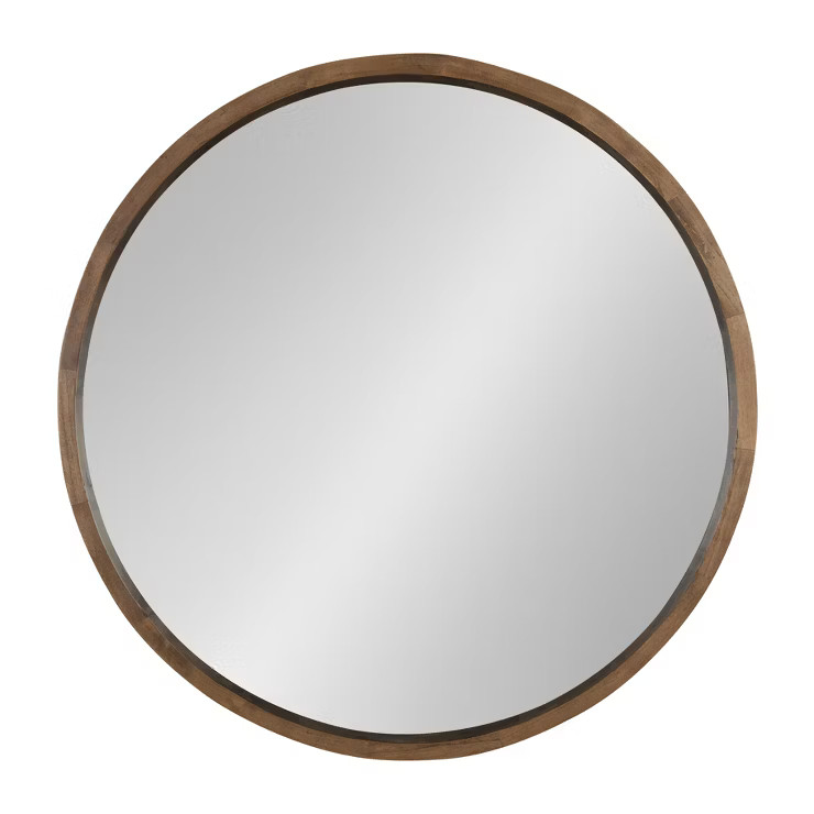 Kate and Laurel Hutton Round Decorative Wood Frame Wall Mirror | Target