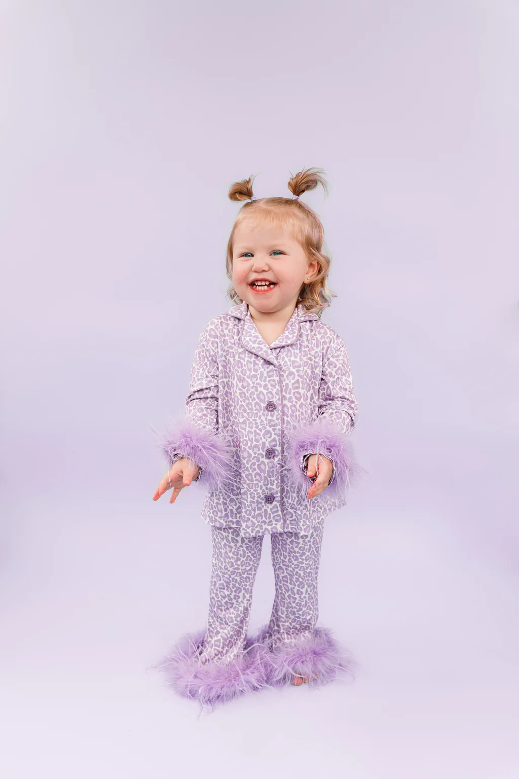 LAVENDER LEOPARD GIRL’S FLARE FEATHERED DREAM SET | Dream Big Little Co.