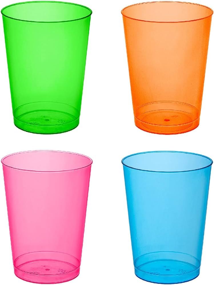 Party Essentials Plastic Cups, 50-Count, Assorted Neon | Amazon (US)