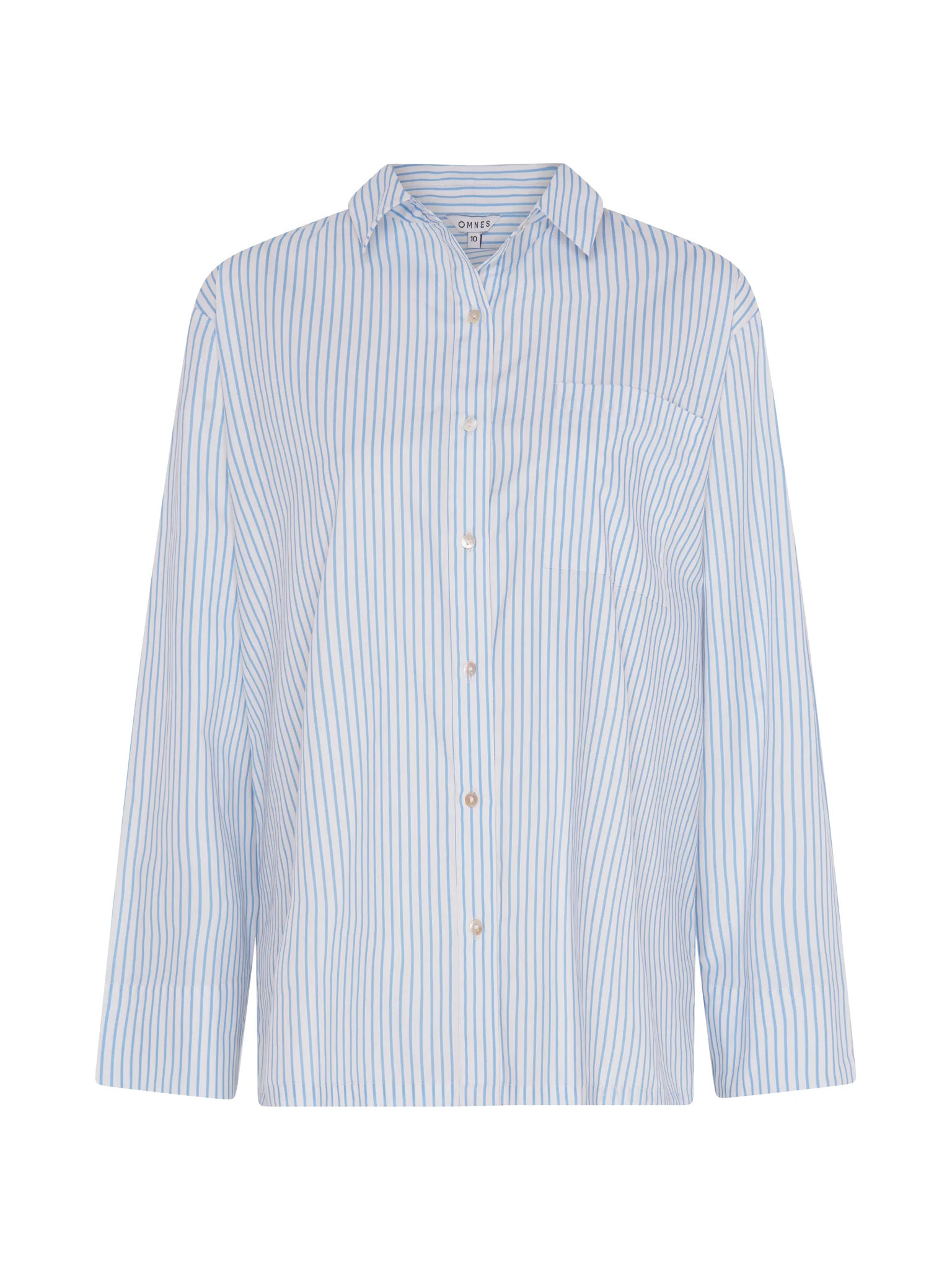 Nala Stripe Tie Back Shirt in Light Blue Stripe | OMNES UK