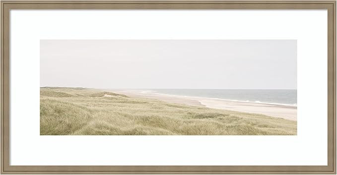 Kate and Laurel Framed Wall Art Print Peaceful and Serene Coastal Landscape by The Creative Bunch... | Amazon (US)
