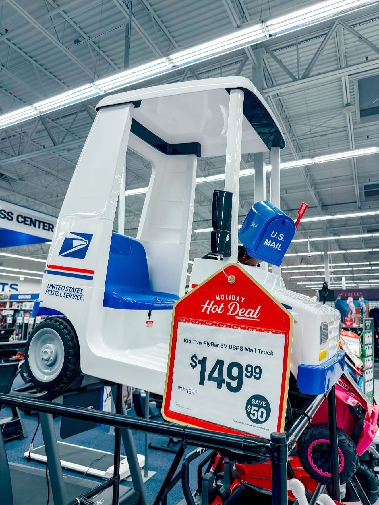 HOW STINKIN COOL!!!! 

Academy has an electric kids USPS MAIL TRUCK!! This would be such a fun gift for a toddler!!! 

#academy #giftideas #KidsGifts #usps #mailman #funfinds #KidsGiftIdeas #ChristmasGiftIdeas

#LTKKids #LTKHoliday #LTKGiftGuide