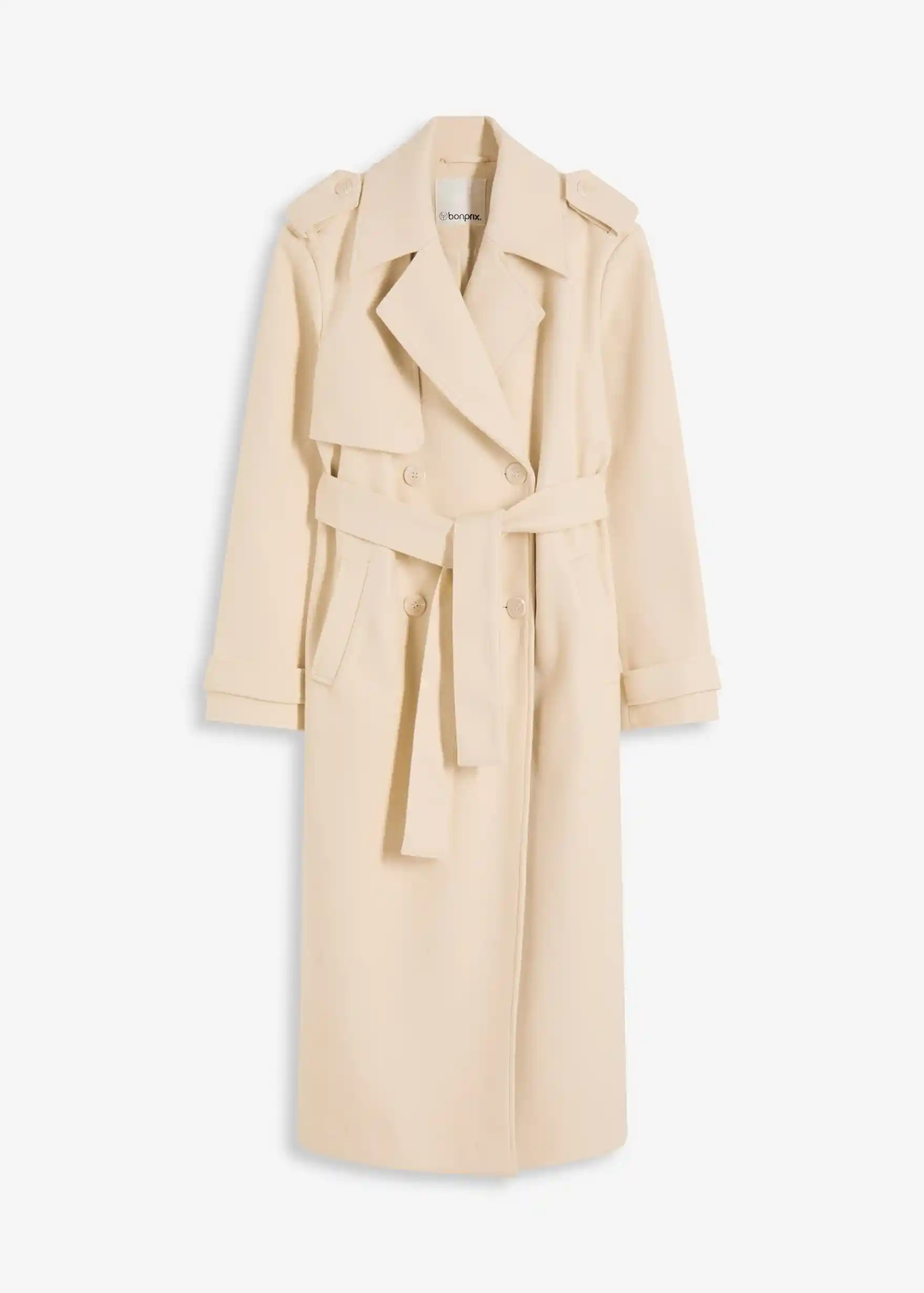 Mantel mit Bindeband und einer Passe vorne - beige | bonprix | Bonprix DE