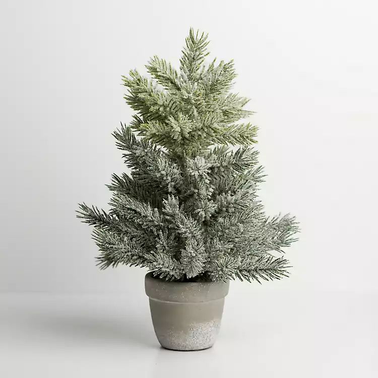 Snowy Pine Potted Christmas Tree, 14 in. | Kirkland's Home