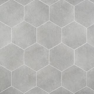 Ivy Hill Tile Klyda Gray 12.6 in. x 14.5 in. Matte Hexagon Porcelain Floor and Wall Tile (10.51 s... | The Home Depot