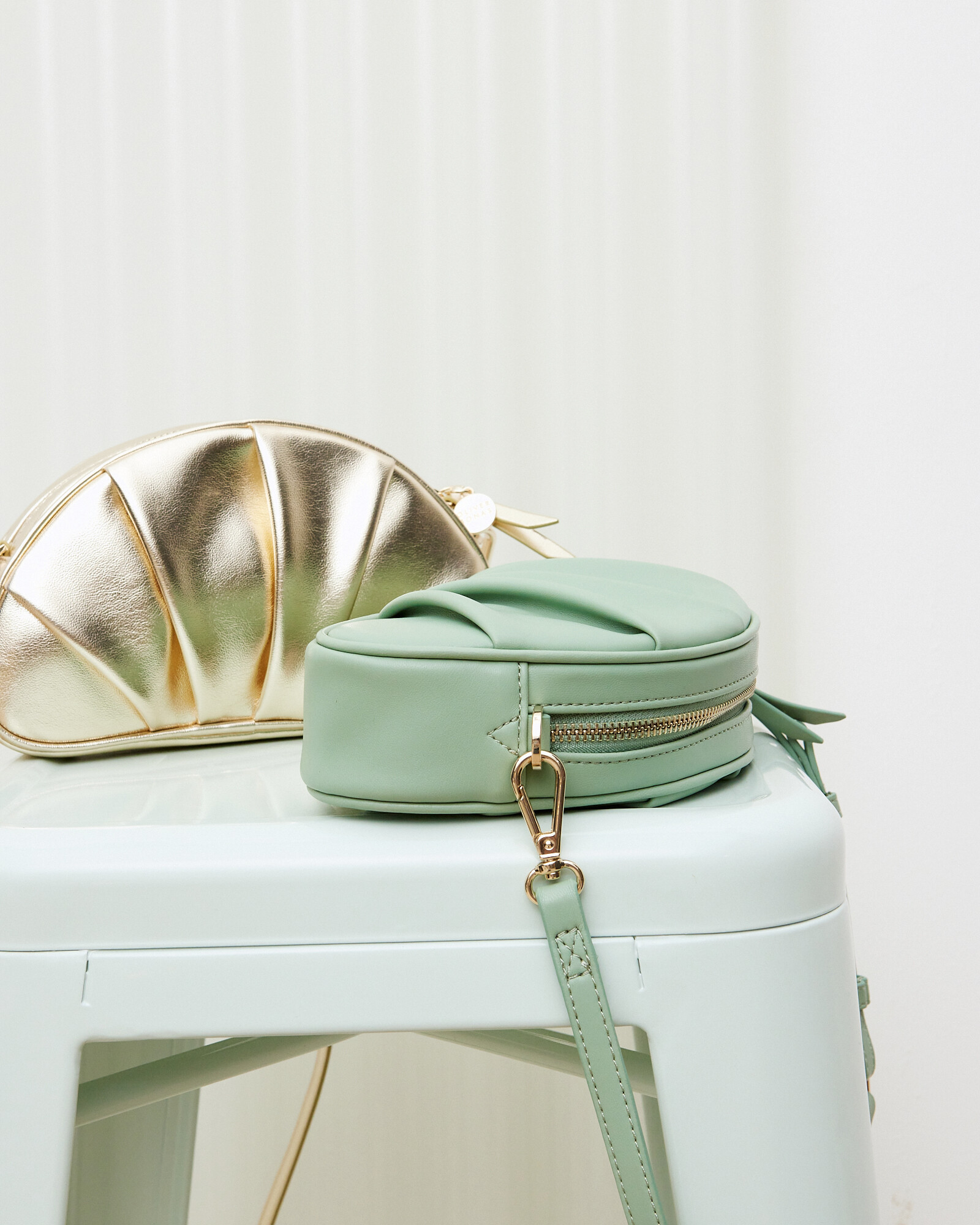 Gold Pleated Croissant Clutch Bag | Oliver Bonas | Oliver Bonas (Global)