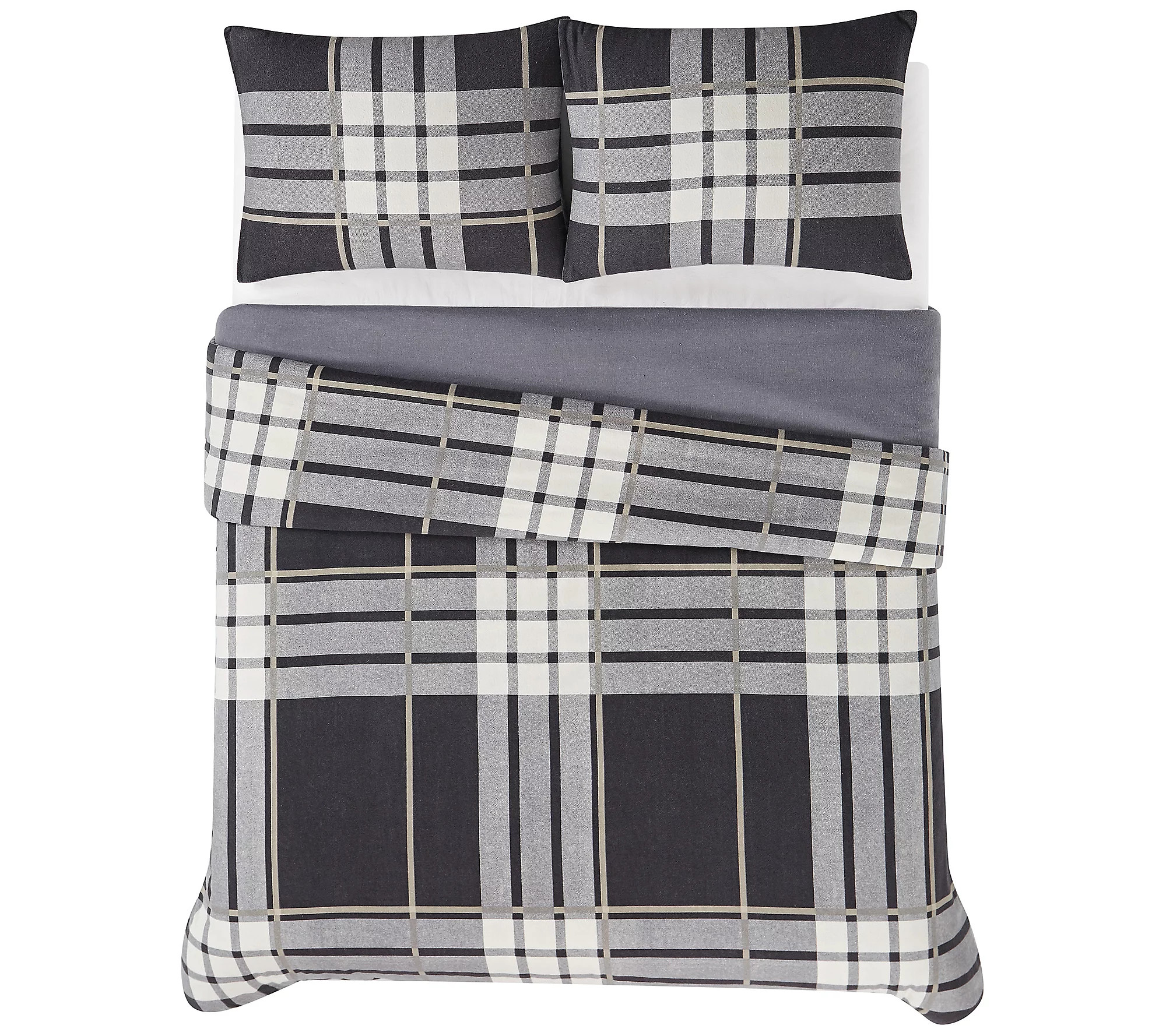 Truly Soft Milo Plaid Full/Queen 3 PC Flannel C omforter Set | QVC