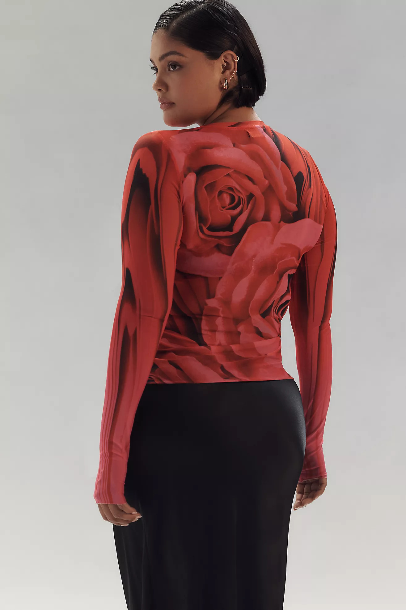 AFRM Kaylee Mesh Long-Sleeve Top | Anthropologie (US)