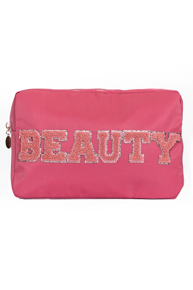 Pink Lily Beauty Large Patch Bag | Pink Lily