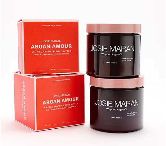 Josie Maran Spread Joy Whipped Argan Body Butter Duo with Gift Boxes - QVC.com | QVC