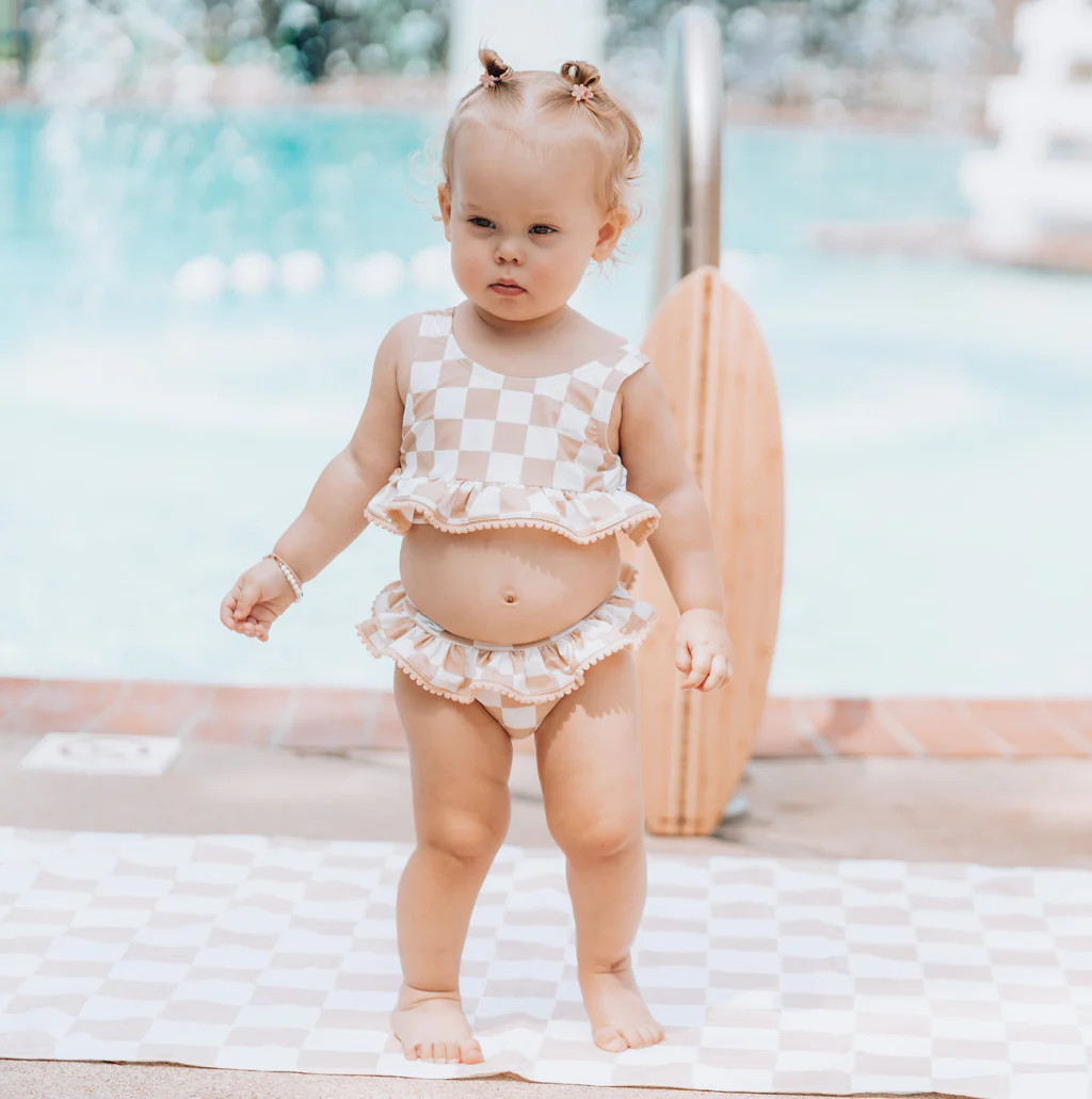 SANDY CHECKERS DREAM TANKINI TWO PIECE SWIM SUIT | Dream Big Little Co.