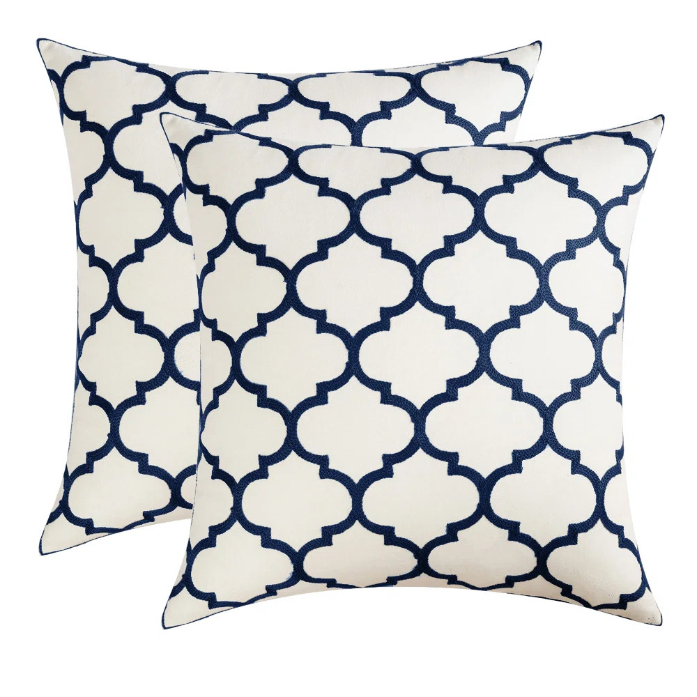 Geometric Cotton Blend Pillow Cover (Set of 2) | Wayfair North America