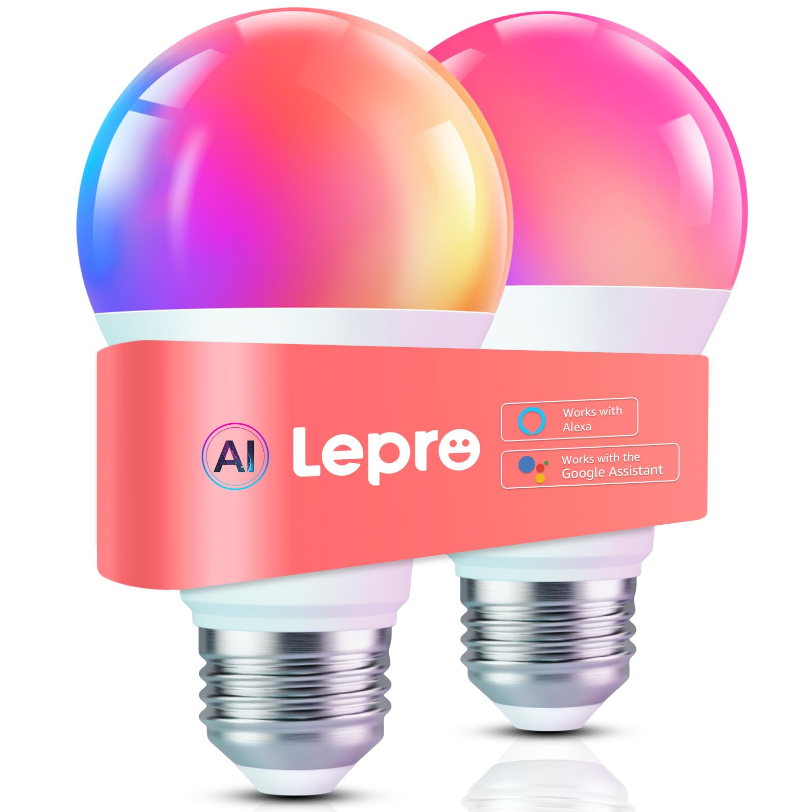 Lepro B1 AI Smart Light Bulbs - WiFi & Bluetooth RGBWW Color Changing LED Bulb Compatible with Al... | Amazon (US)