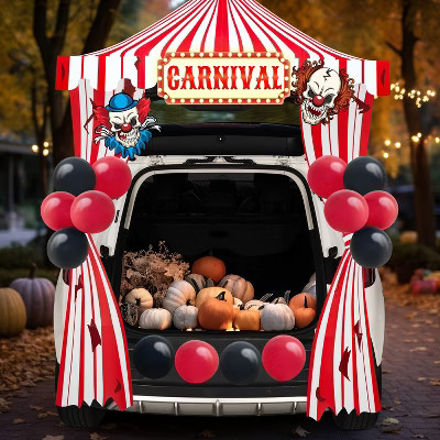 Joyfy Halloween Decorations Trunk Or Treat Car Decor Kit, Carnival Clown Design LED Lights Boards Stickers for SUV House Door Decoration | Target