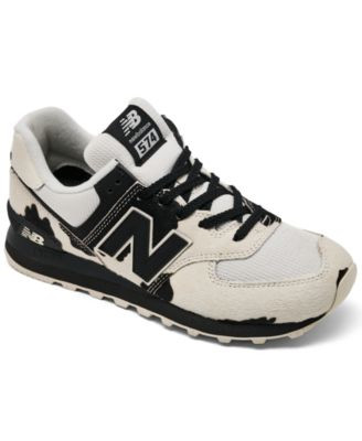 New Balance Women's 574 Cow Print Fashion Sneakers from Finish Line - Black, White | Macy's
