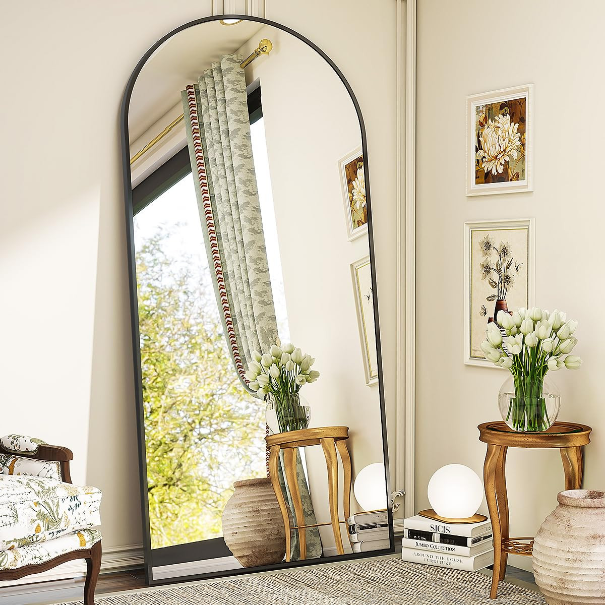 BEAUTYPEAK Arch Mirror Full Length, 76"x34" Wall Mirrors, Oversized Full Body Floor Mirror, Alumi... | Amazon (US)