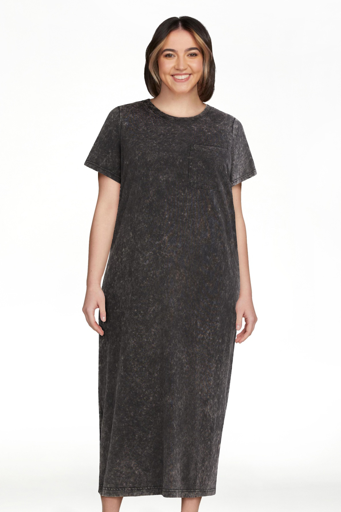 Time and Tru Women's and Women's Plus Cotton T-Shirt Dress with Short Sleeves, Sizes XS-4X | Walmart (US)