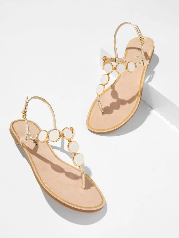 Lucia Charms Metallic Strappy Sandals | Talbots